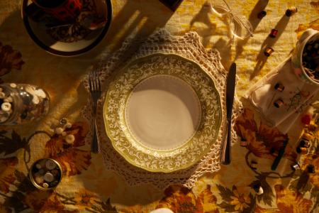 Empty plate at dinner table